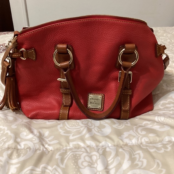 Dooney & Bourke Red and Brown Leather Bag - Picture 1 of 9